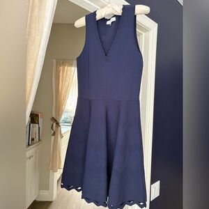 John + Jenn Navy Scalloped V-Neck dress